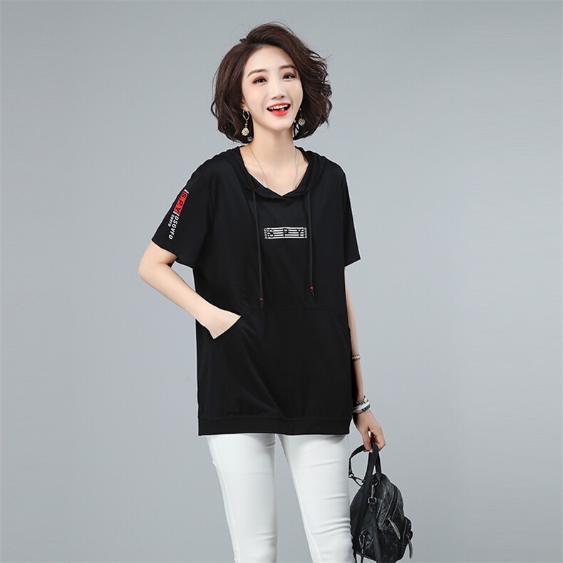 2021夏款大码女装印花连帽上衣212款，女装大码女装，秋牧寒烟