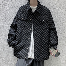 牛仔外套男潮牌高级感夹克潮ins港风潮流衣服秋季时尚JKB78/P65，男装工装外套，星座506