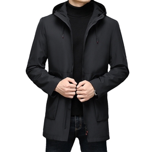 新款2023冬季纯色羽绒服男装中长款外套中年爸爸装ZS8298-P180图片
