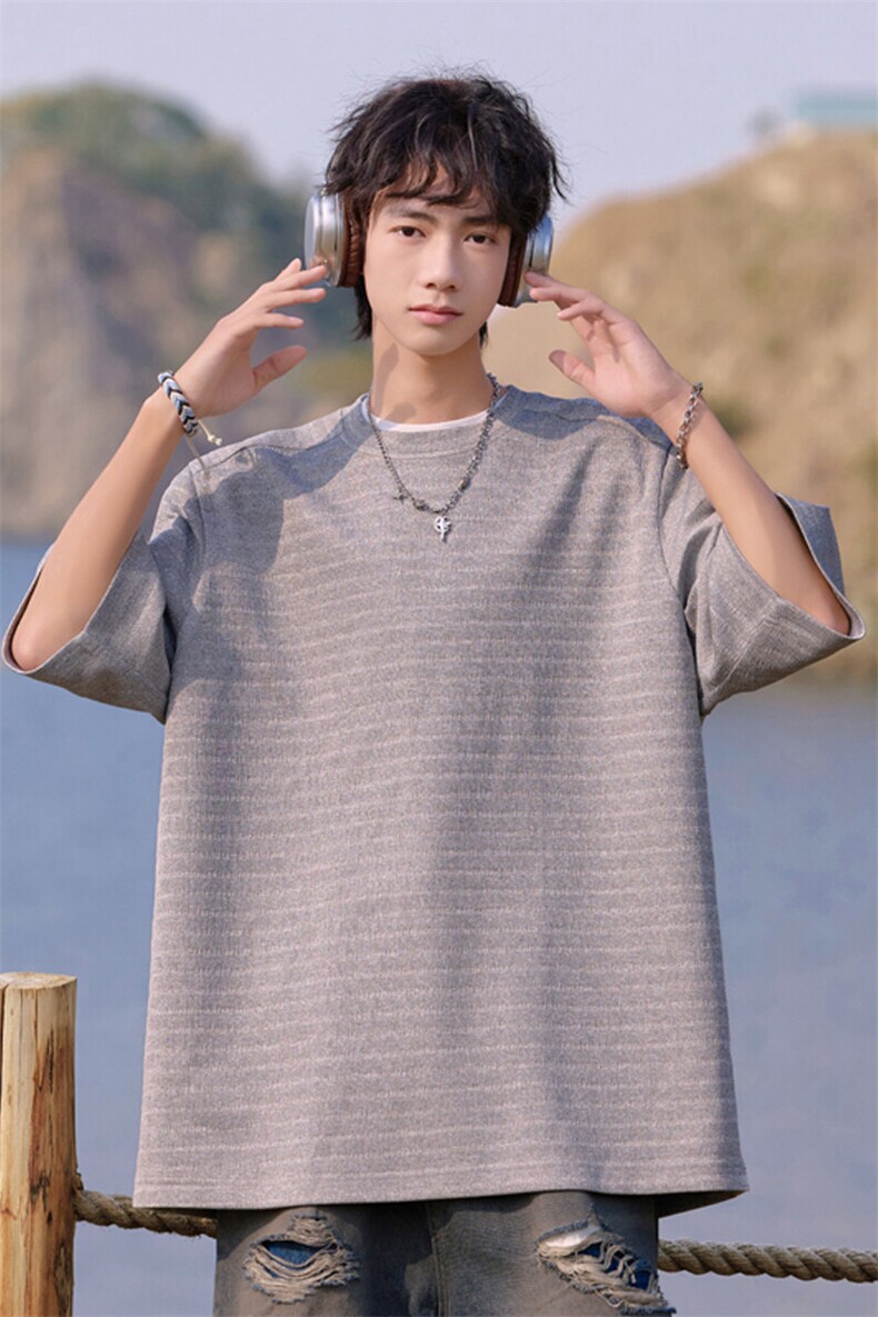 2025夏季新款cityboy大码美式简约短袖T恤M-5XHT25486-特P20,男装T恤,电商A022