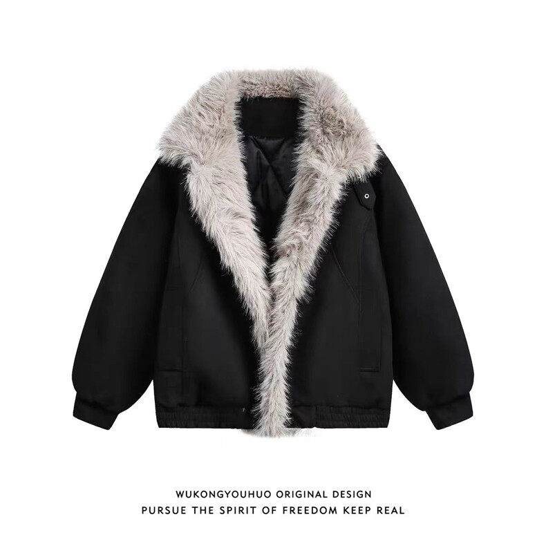(网图)复古鹿皮绒座山雕棉服潮牌情侣百搭保暖棉服313B-PM08-P115,男装棉衣,星座313B