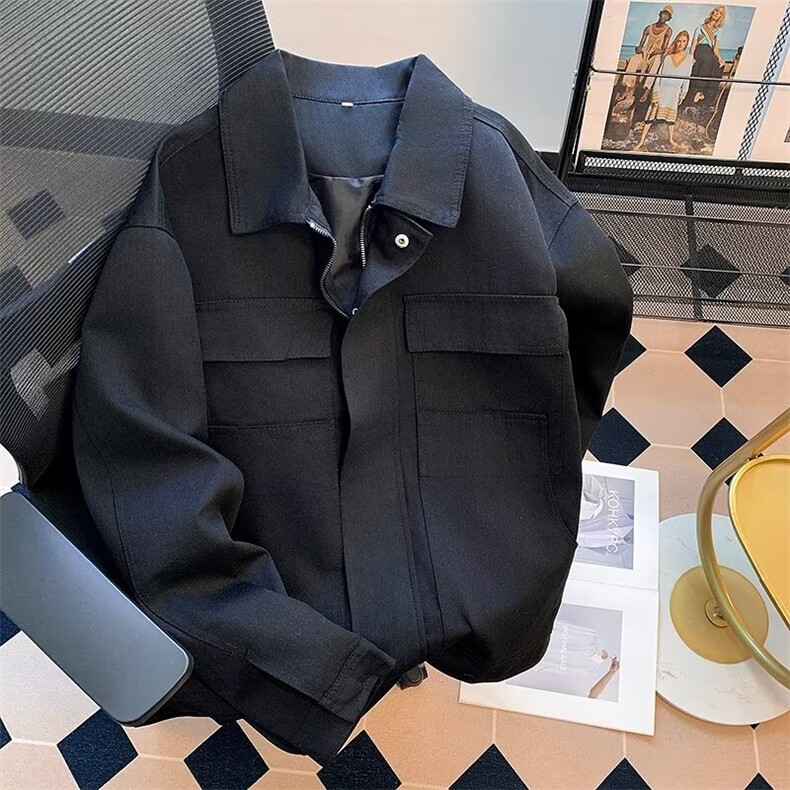 复古多口袋工装夹克外套男士百搭休闲运动棒球服上衣服W1041/P82，男装夹克，星座506B