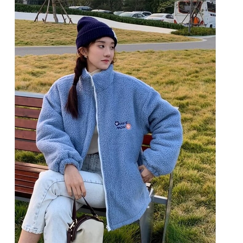 【有货】DW229-P90羊羔毛棉服秋冬季潮宽松颗粒绒加厚棉衣外套,男装毛呢大衣,星座603-2