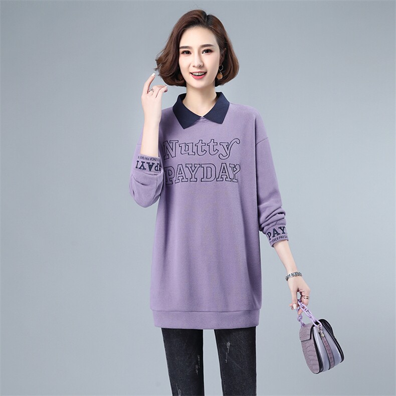 2022年春季新款长袖卫衣女中长款韩版宽松显瘦娃娃领上衣服女棉,女装卫衣/绒衫,简韵佳