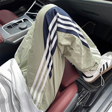 夏季潮流条纹撞色休闲裤男美式宽松直筒运动工装裤现货K8038-P36，男装休闲裤，星座512-3
