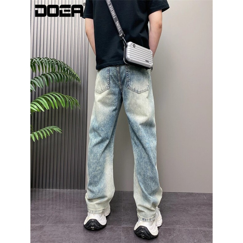 1506-1/KT12531/P53美式复古高街牛仔裤男做旧水洗浅色时尚百搭,男装牛仔裤,星座1506-1