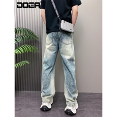 1506-1/KT12531/P53美式复古高街牛仔裤男做旧水洗浅色时尚百搭，男装牛仔裤，星座1506-1