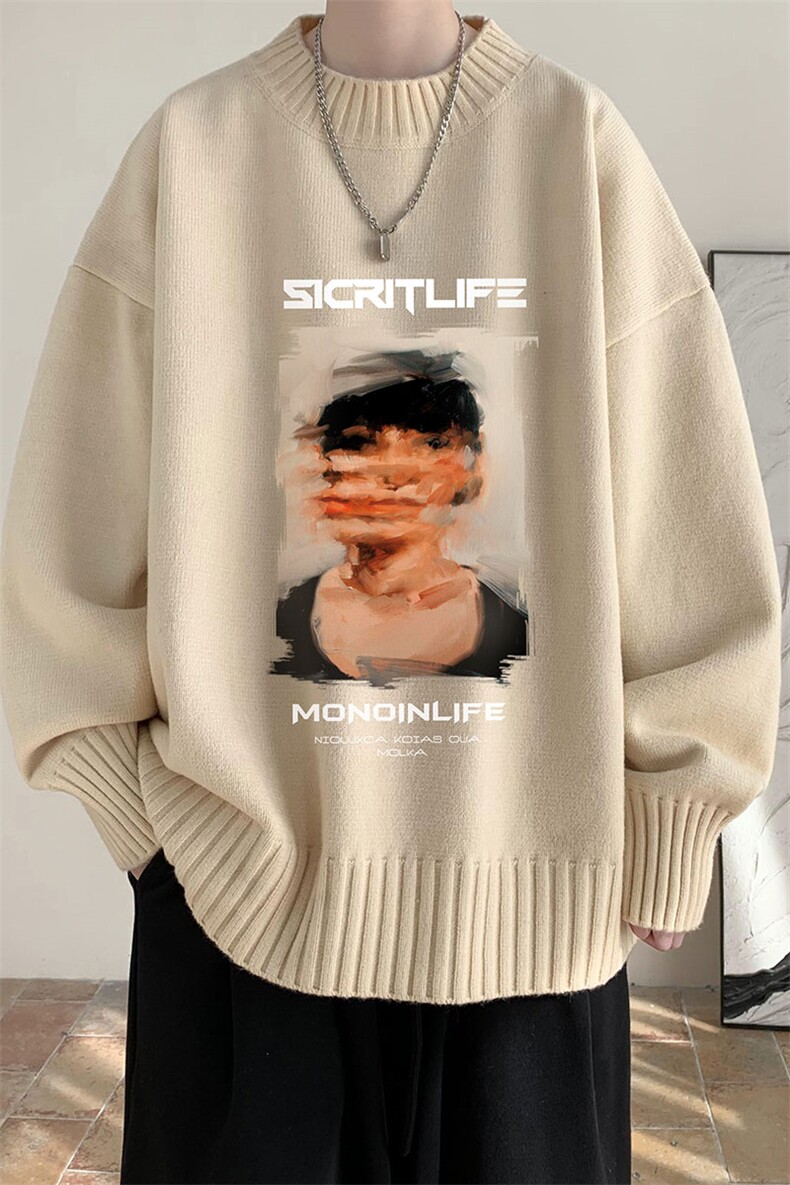 半高领毛衣男士大码针织衫男毛线衣男M18213-P45加绒款-P65,男装针织衫/毛衣,电商A040