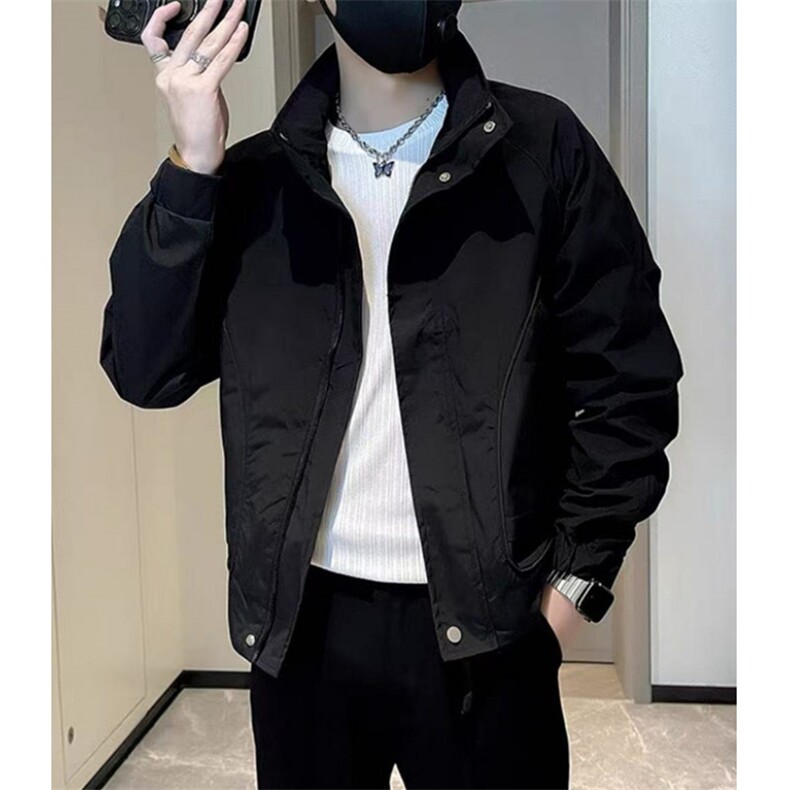 立领春装外套男士纯色工装2025春秋季新款潮流夹克男JG1592,男装夹克,星座1116A（原606A-3）