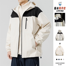 新款港风三合一多口袋宽松时尚港风连帽棉袄外套MY9306P-130，男装棉衣，电商A128