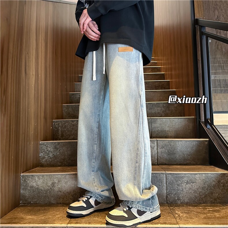 XZ616秋季新款重磅设计感贴标分割牛仔休闲裤TY1010特P65控78,男装休闲裤,星座512A（原616）
