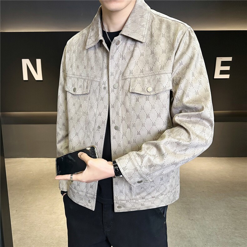 皮夹克男2026春季皮衣外套男C317-26123-P155卷后控188,男装夹克,电商C317
