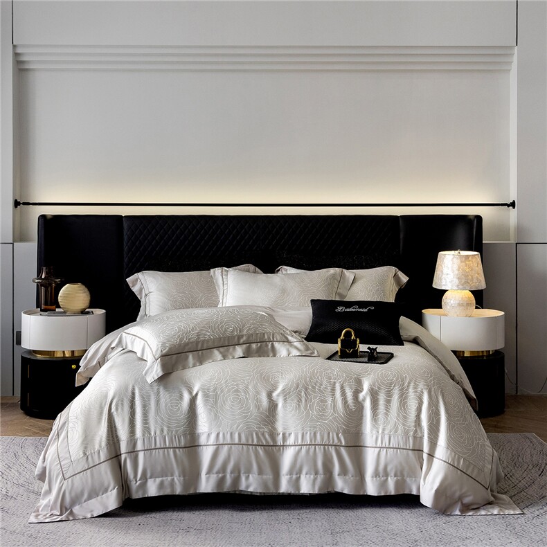 2025新款棉高精密提花刺绣四件套-马德里，床品套件，一起卖家纺