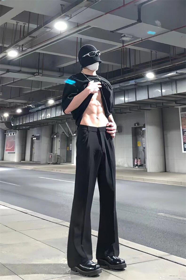 现货春夏马吉拉垂坠感西裤高级感冰丝微喇休闲西装裤男KK455-P50,男装西服套装,星座205