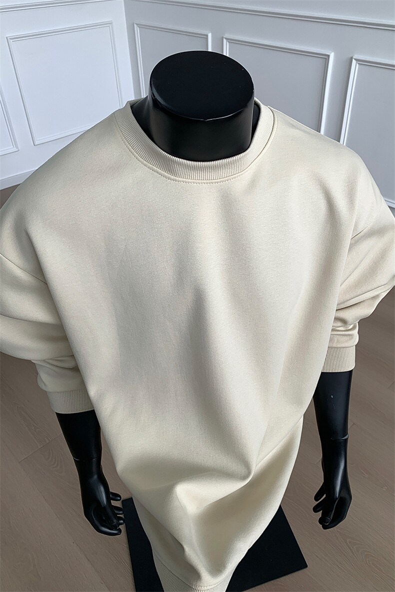 基础纯色圆领套头卫衣简约设计感上衣情侣款W4691-特价P25,男装卫衣,电商A007