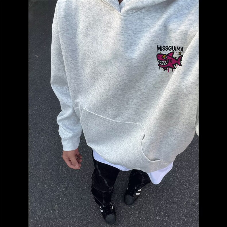 复古美式街头卡通印花长袖卫衣男女春秋季潮流宽松上衣ins潮牌,男装卫衣,四季星座505