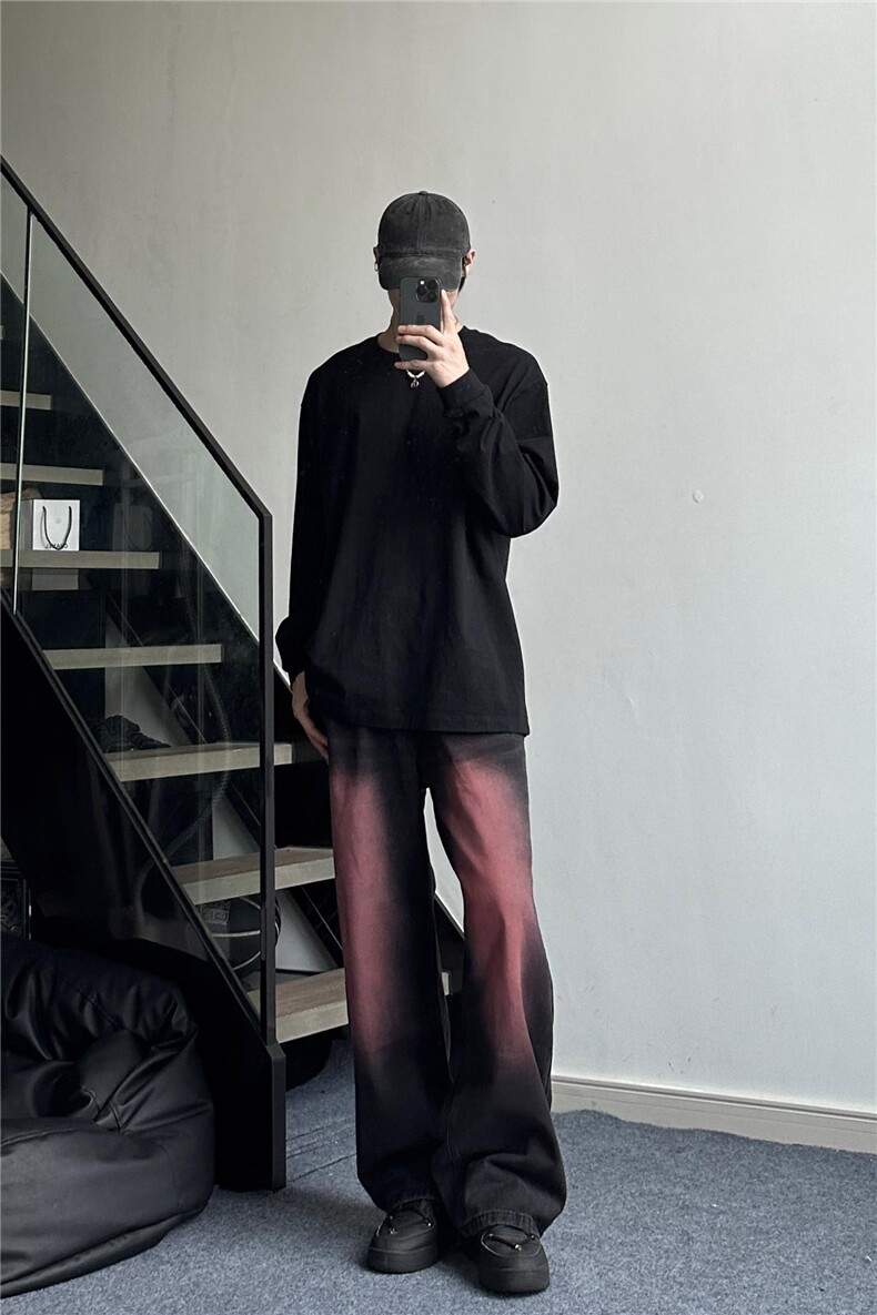 秋冬季美式高街小众牛仔裤男个性百搭休闲裤G1235/P4868,男装牛仔裤,电商D202