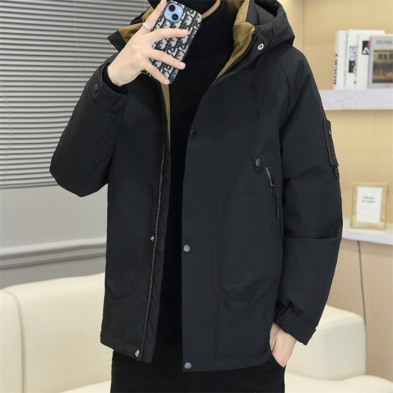 情侣冬款羽绒服男户外冲锋衣连帽男女同款冬加厚外套潮8973-P200,男装羽绒服,星座613B