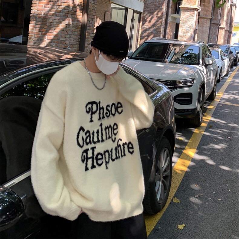 B393P55秋冬男装毛衣时尚休闲宽松打底衫仿貂毛,男装针织衫/毛衣,星座512-6