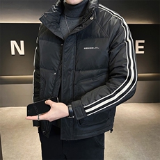 2025新款冬季男士羽绒服条纹加厚保暖外套A313-6306-P100特批，男装羽绒服，电商A313