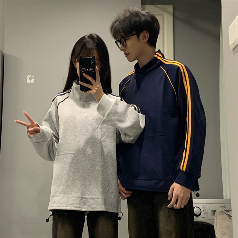 抖音得物高品质二开25秋冬美式高街重磅结构织带高领立领卫衣W66,男装卫衣,电商A486