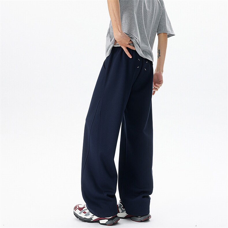 8XL-M春季撞色运动卫裤特大码美式高街直筒阔腿休闲裤KZ1945/P55图片
