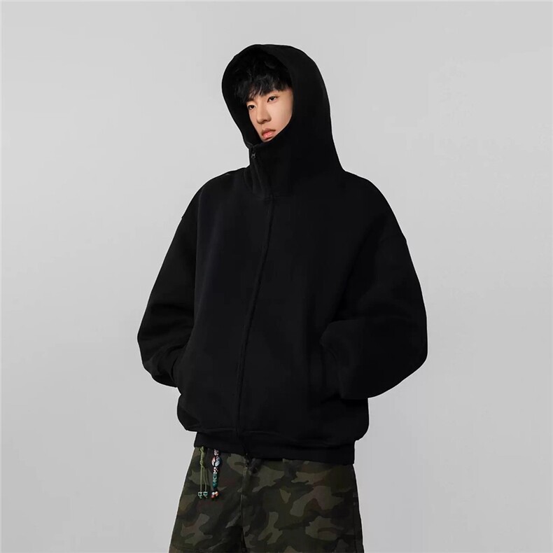 加绒加厚冬款男连帽卫衣高领开衫保暖外套WY29P52,男装棉衣,星座1013-1
