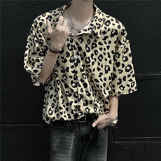 夏季新款宽松冰丝短袖衬衫海边花衬衣A017DX88P40，男装衬衫，电商A017