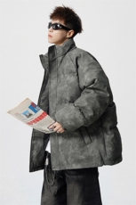 PU皮复古做旧钢印大码M-5XL棉衣男MY77096P130控198抖控228，男装棉衣，星座227-7