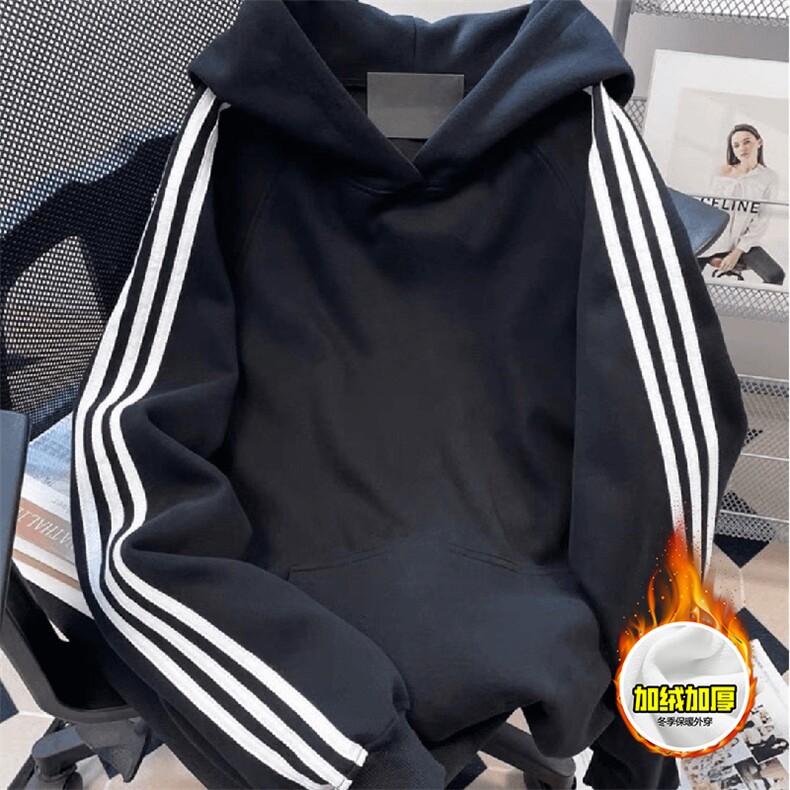 480G重磅加绒硬挺boxy男女秋冬季美式高街结构织带连帽卫衣厚外套，女装短外套，电商A486