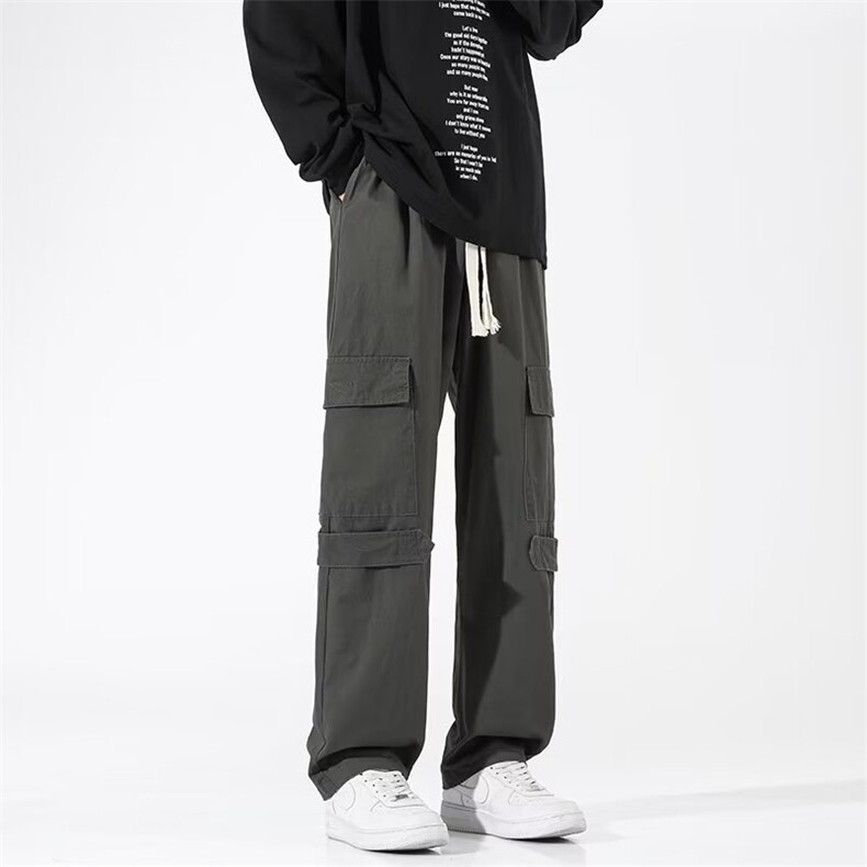 工装裤男韩版潮流大口袋个性帅气2024秋夏季ins宽松长裤K4411-P37,男装休闲裤,星座412-3