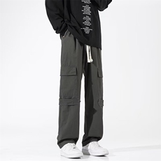 工装裤男韩版潮流大口袋个性帅气2024秋夏季ins宽松长裤K4411-P37，男装休闲裤，星座412-3