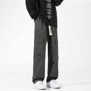 工装裤男韩版潮流大口袋个性帅气2024秋夏季ins宽松长裤K4411-P37图片