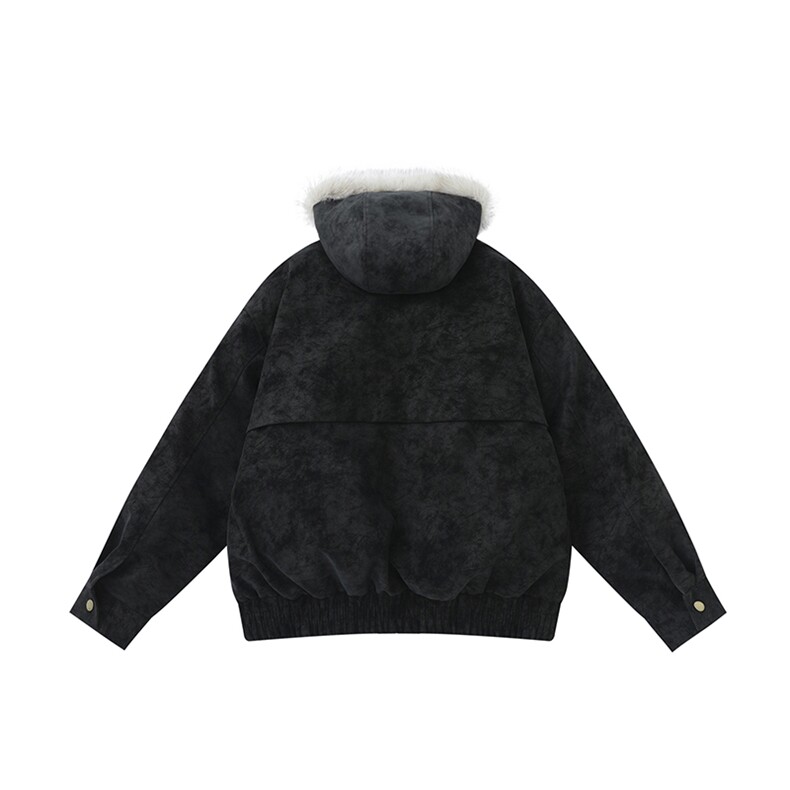 手塞棉）雾面皮衣男冬季飞机扣加厚连帽棉服AMF003-P130-控249,男装皮衣,星座216(原A116)