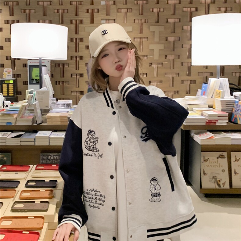 现货棒球服外套女2026春秋新款小个子超火休闲洋气减龄短款,女装卫衣/绒衫,网红馆