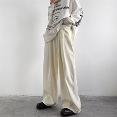 冷淡风裤子高级感痞帅英伦雅痞男装西裤垂感阔腿裤CK78P45，男装休闲裤，星座1116-2