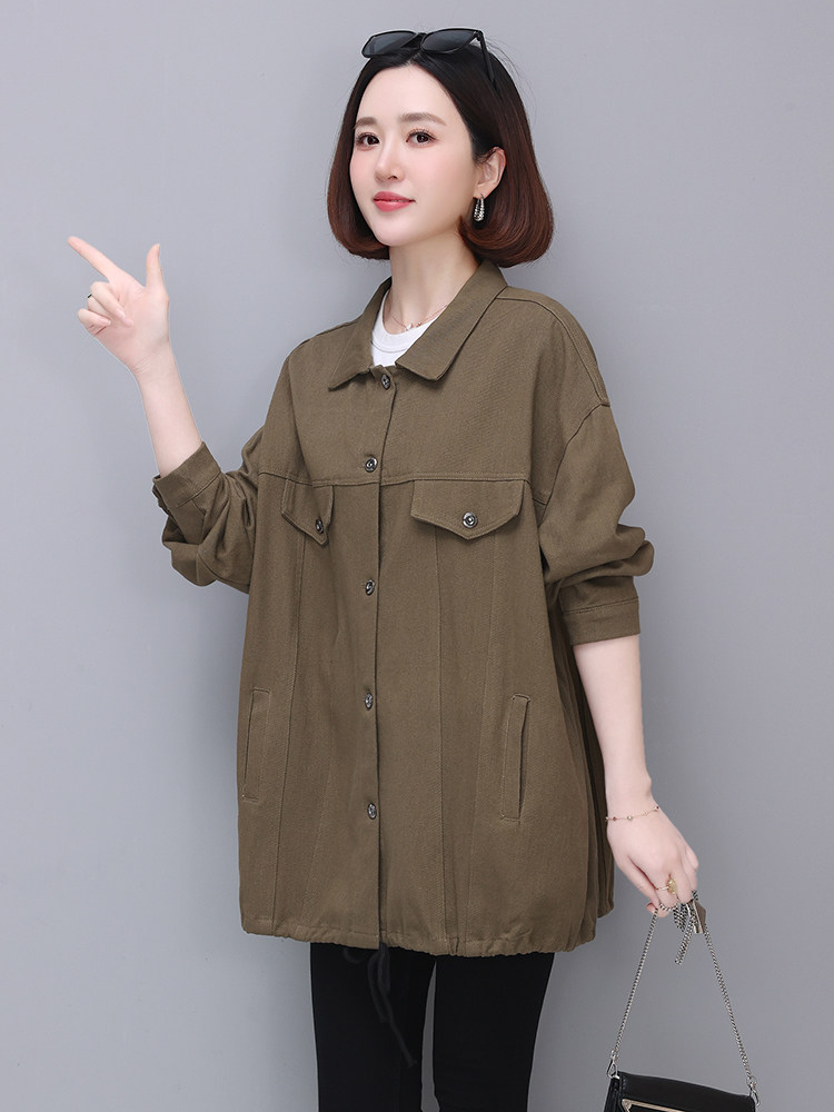 风衣女风衣中长款2023年新款中年女装宽松大码休闲外套,女装短外套,玛其路