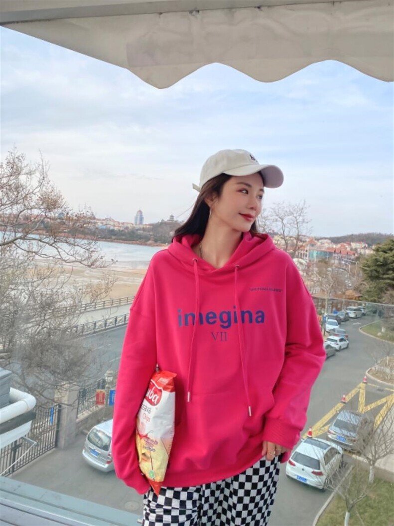 休闲时尚戴帽卫衣，女装卫衣/绒衫，泽妤