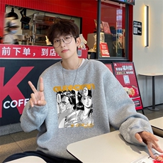 ！圆领卫衣男装港风长袖T恤男外套男WY219-特P23，男装T恤，电商B367