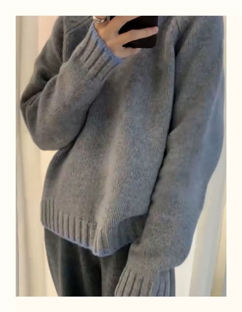 时尚百搭宽松羊毛衫女长袖针织毛衣显瘦气质上衣,女装羊毛衫,恩泰羊绒