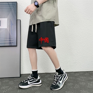 HD74276-P22 华夫格短裤男大码宽松五分裤男直筒中裤图片