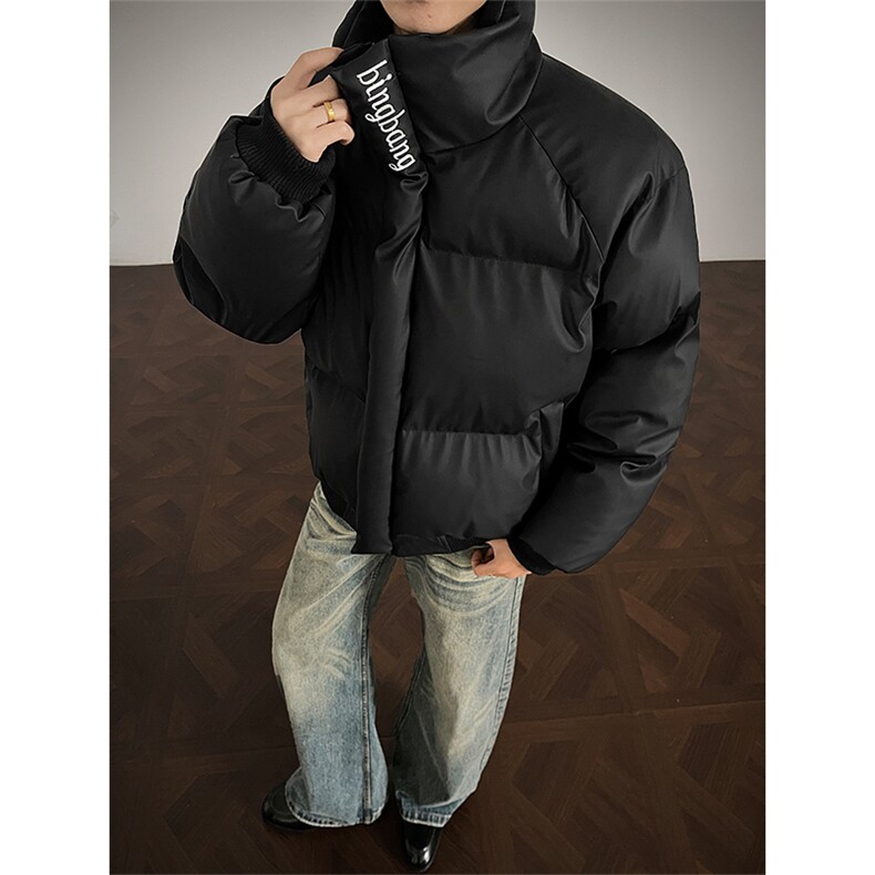 MY968-P80小黑黑同款PU皮立领皮棉衣冬季加厚保暖外套，男装棉衣，电商A058-1（原电商C417）