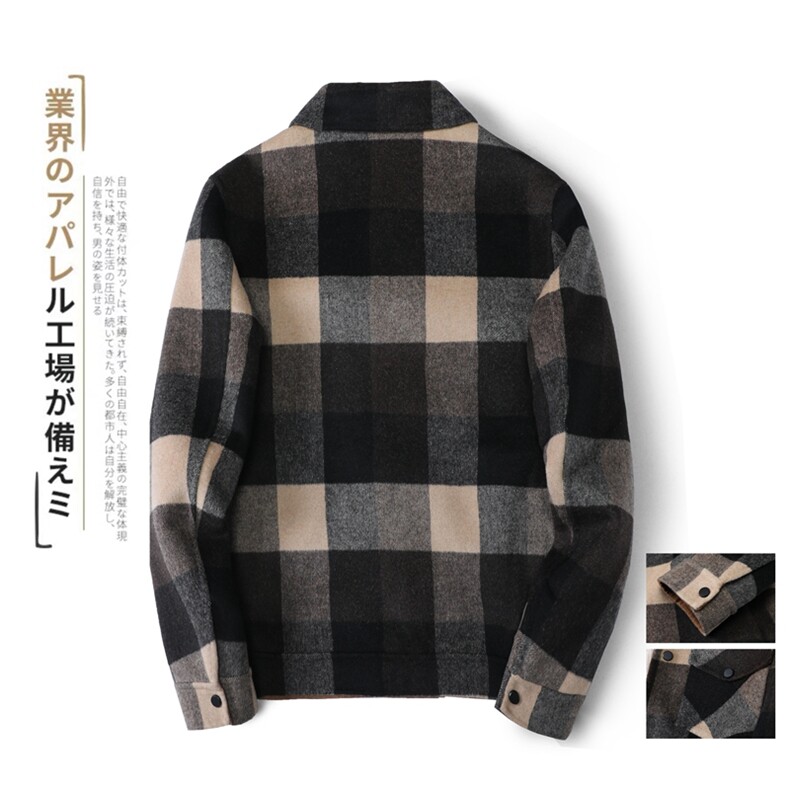2021秋冬新款时尚格男士双面羊绒夹克短款外套毛呢大衣Y8818P325,男装毛呢大衣,电商D230