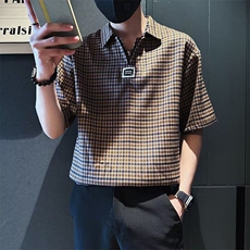 青少年短袖POLO衫男潮牌T恤2025新款男装上衣痞帅夏装衣服半袖帅t，男装T恤，星座506A