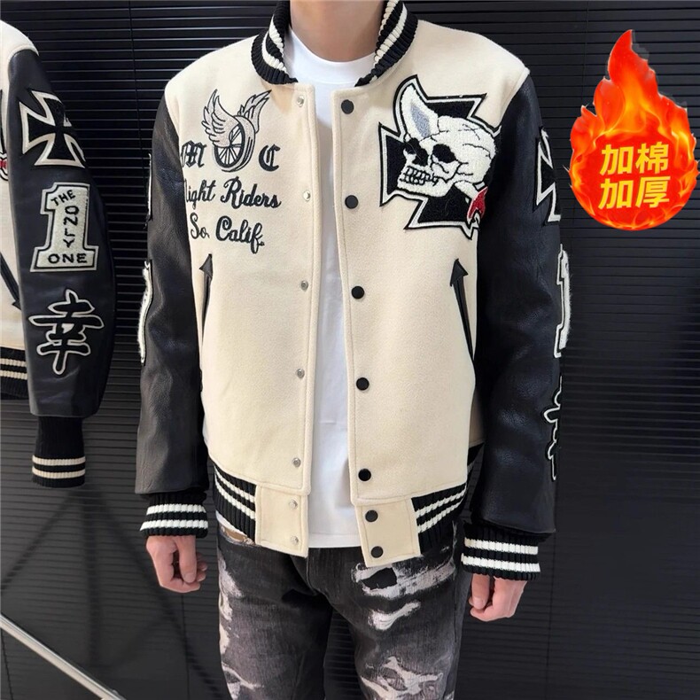S869-P110新款骷髅骑士棒球服Cleanfit风格立领加棉夹克,男装夹克,星座617A-2