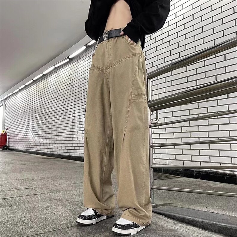 美式复古工装裤阔腿裤男潮牌痞帅休闲裤1001-1-XK05-P58，男装工装外套，星座1001-1