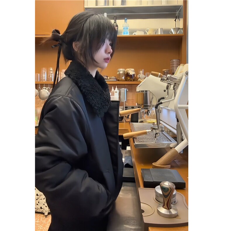 羊羔毛可脱卸领子韩版棒球棉衣外套D328-YY32-P138,男装棉衣,电商D328