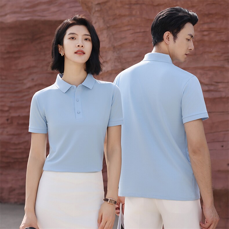 夏季200克冰丝团服工作服55长绒棉5氨纶POLO衫广告衫LS665p43,男装Polo衫,星座1602B（原101B-1）