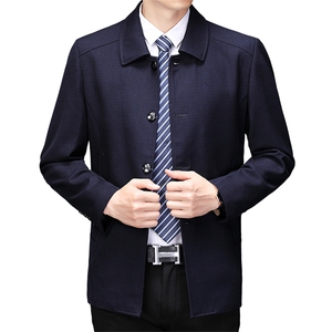 21中青年男士夹克纯色翻领外套商务休闲时尚茄克衫男SJJ8502-P160图片