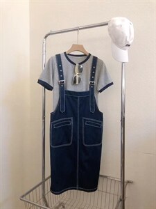 夏季薄牛仔套装背带裙,女装职业装,衣生缘